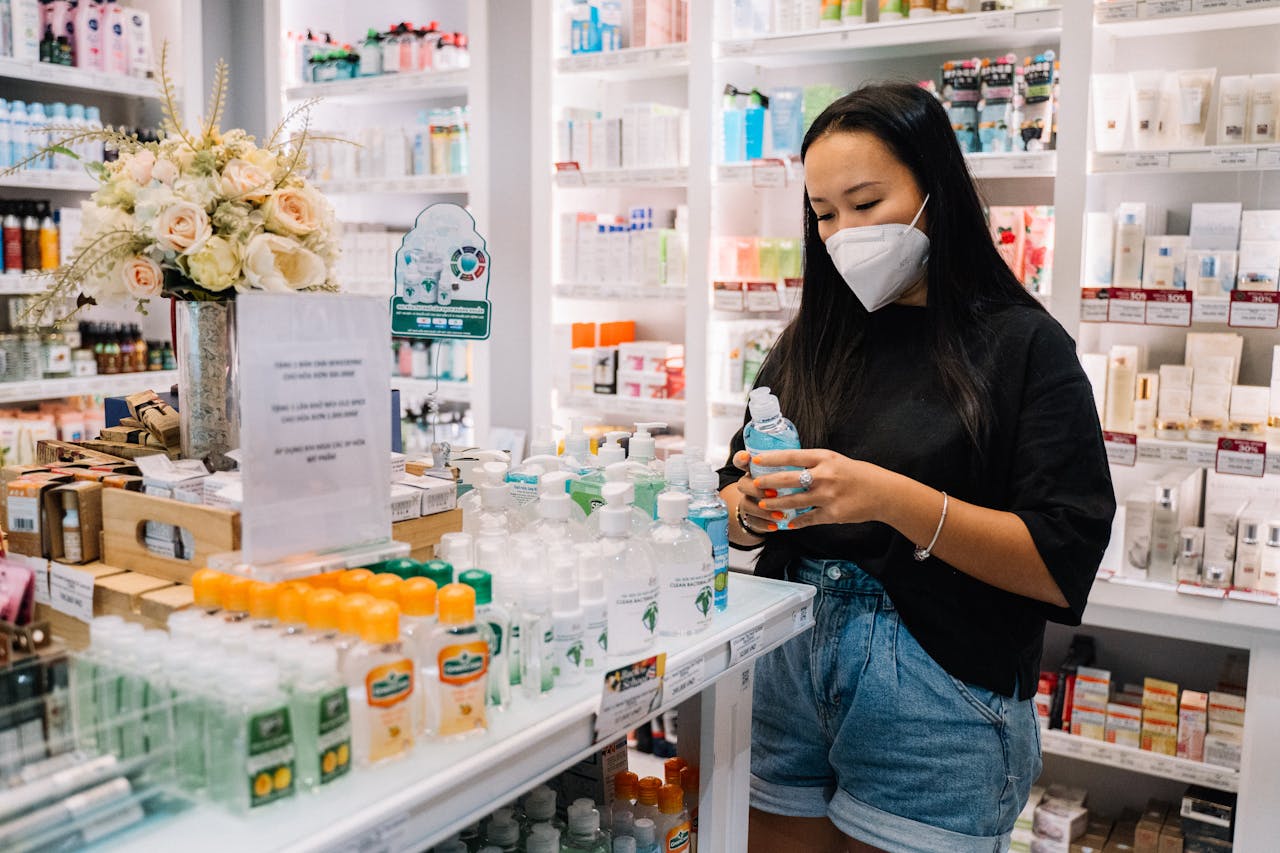 Woman looking in pharmacy