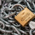 a padlock and chains symbolizing patient data security